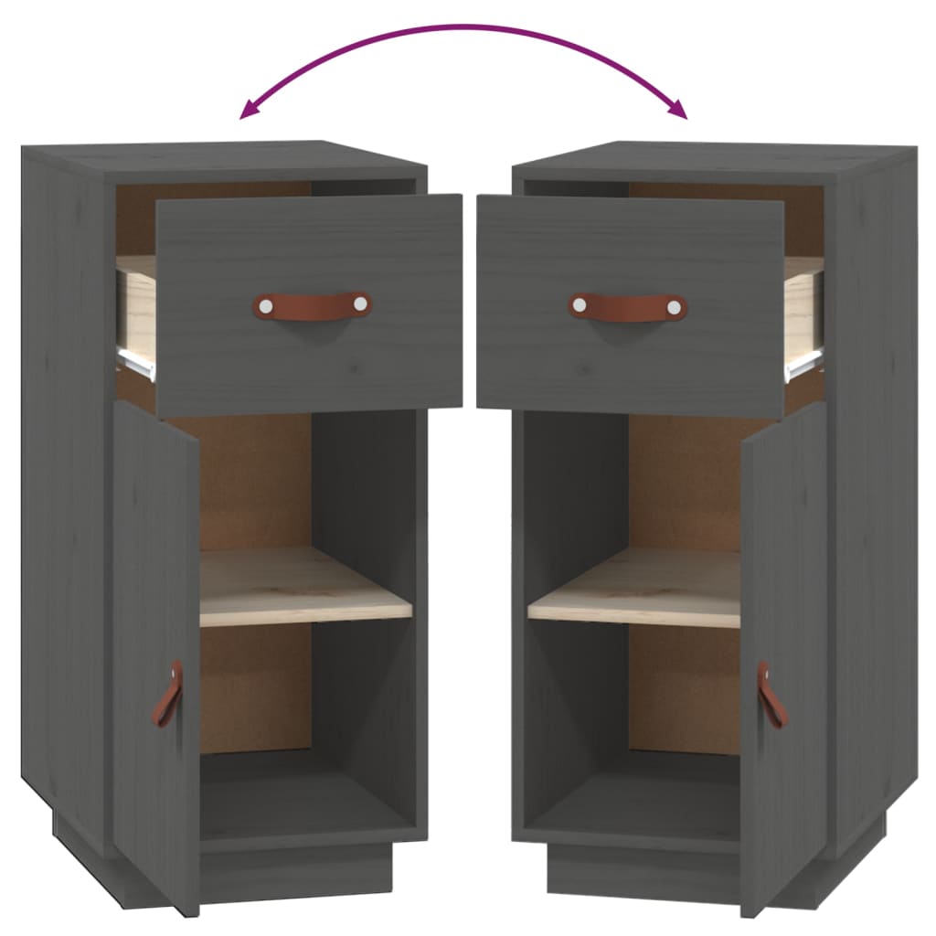 Dressoir 34x40x75 cm massief grenenhout grijs is nu te koop bij PeponiXL, paradijselijk wonen!