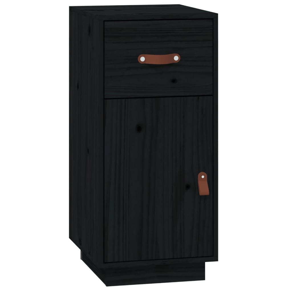 Dressoir 34x40x75 cm massief grenenhout zwart is nu te koop bij PeponiXL, paradijselijk wonen!