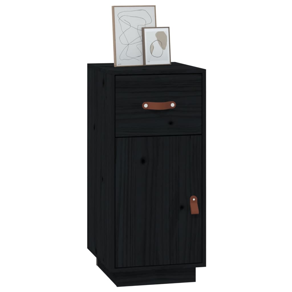 Dressoir 34x40x75 cm massief grenenhout zwart is nu te koop bij PeponiXL, paradijselijk wonen!