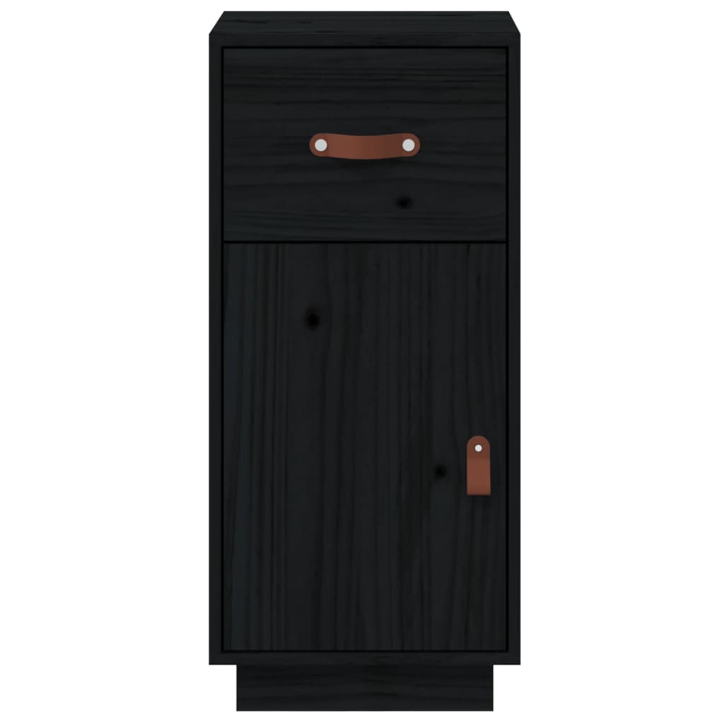 Dressoir 34x40x75 cm massief grenenhout zwart is nu te koop bij PeponiXL, paradijselijk wonen!