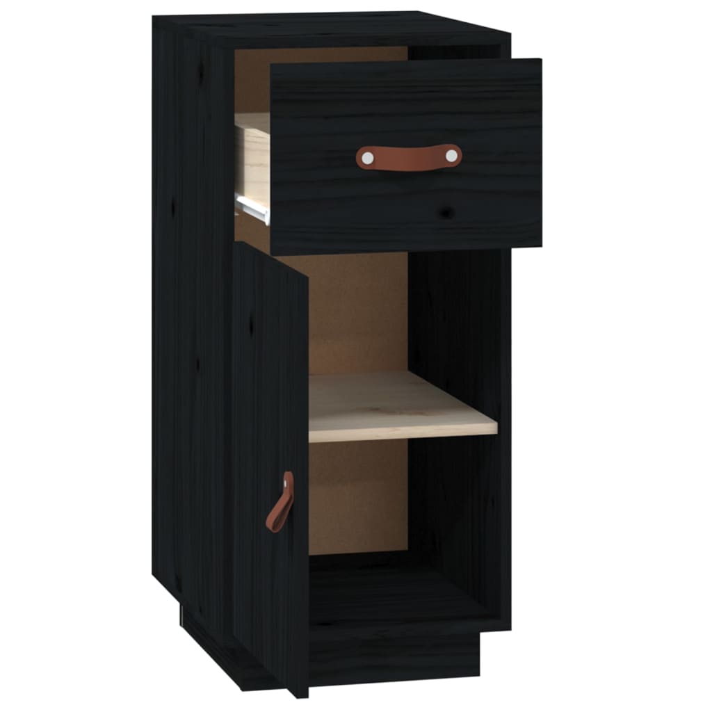 Dressoir 34x40x75 cm massief grenenhout zwart is nu te koop bij PeponiXL, paradijselijk wonen!