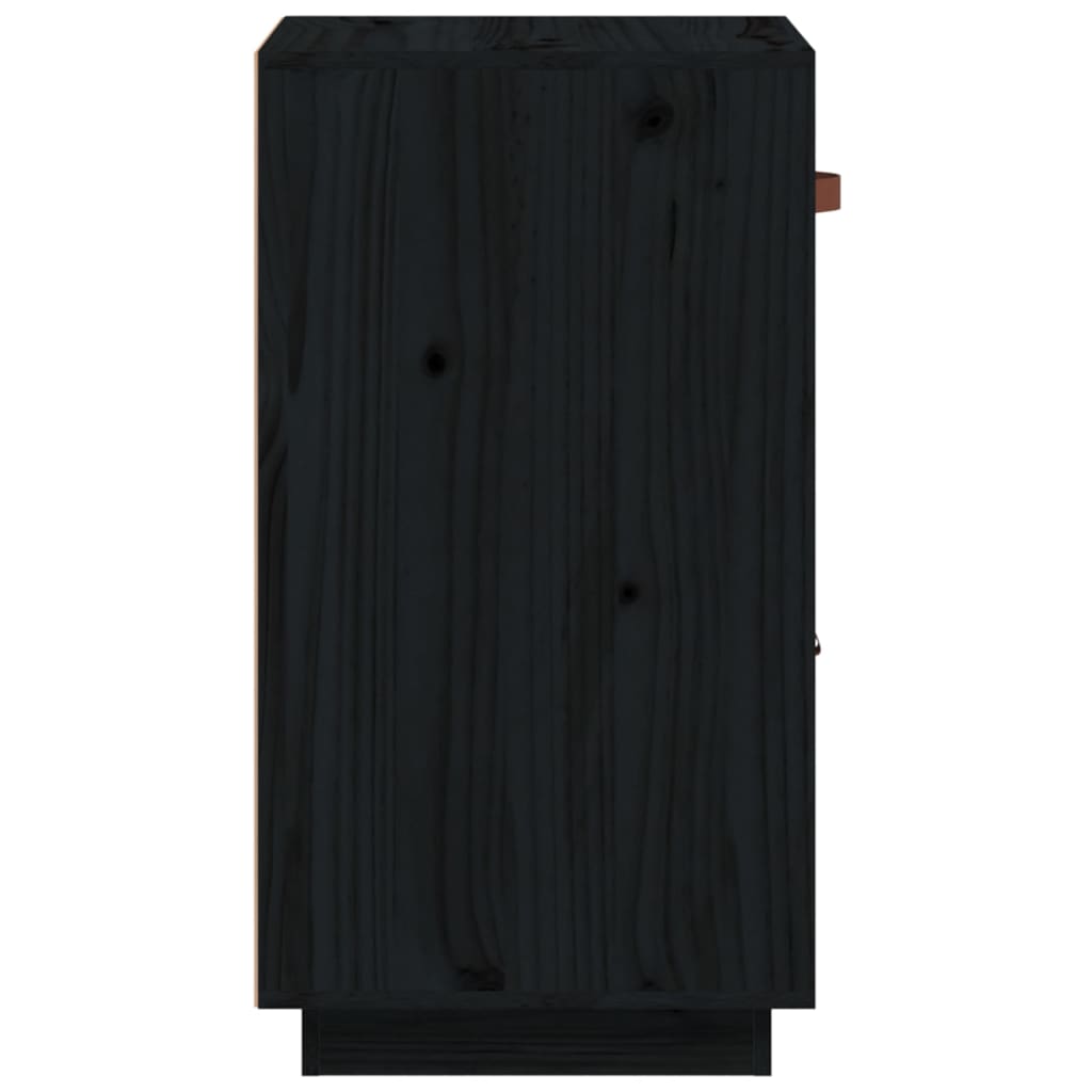 Dressoir 34x40x75 cm massief grenenhout zwart is nu te koop bij PeponiXL, paradijselijk wonen!