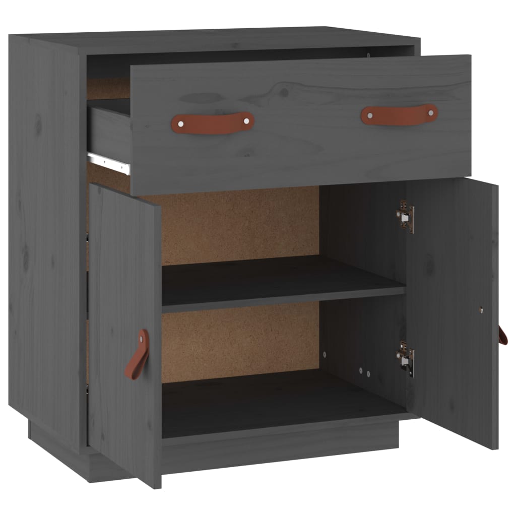 Dressoir 65,5x40x75 cm massief grenenhout grijs is nu te koop bij PeponiXL, paradijselijk wonen!