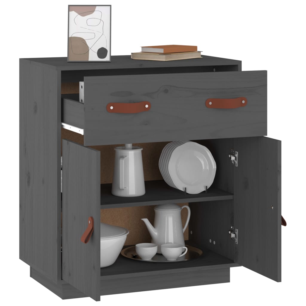 Dressoir 65,5x40x75 cm massief grenenhout grijs is nu te koop bij PeponiXL, paradijselijk wonen!