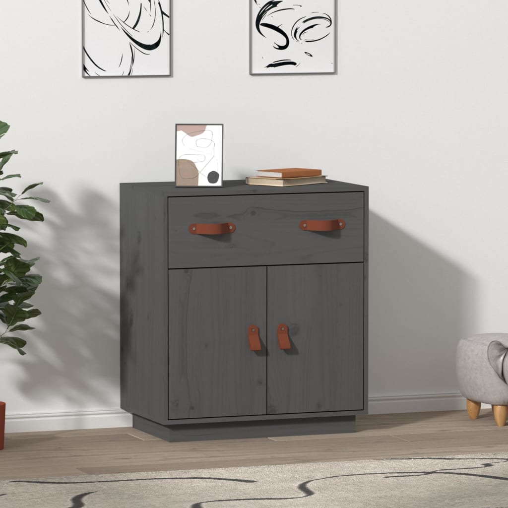 Dressoir 65,5x40x75 cm massief grenenhout grijs is nu te koop bij PeponiXL, paradijselijk wonen!