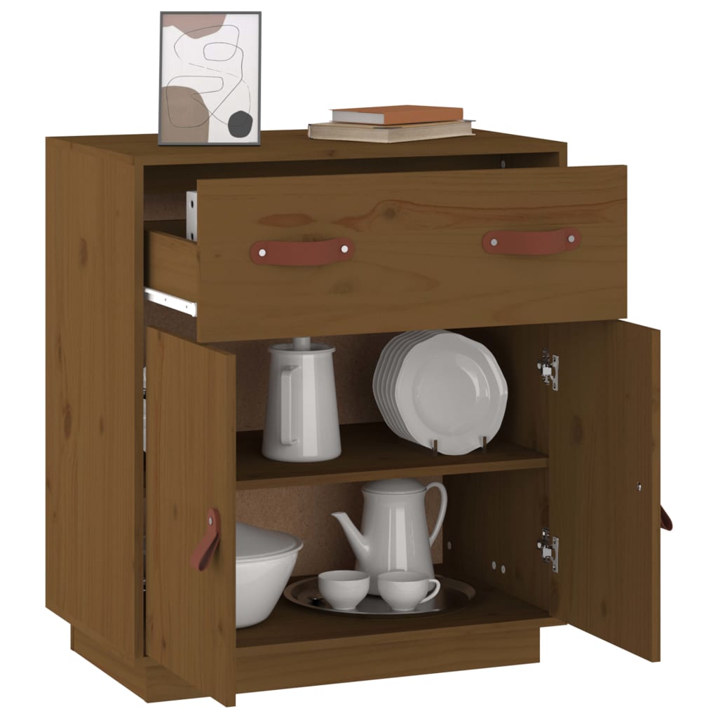 Dressoir 65,5x40x75 cm massief grenenhout honingbruin is nu te koop bij PeponiXL, paradijselijk wonen!