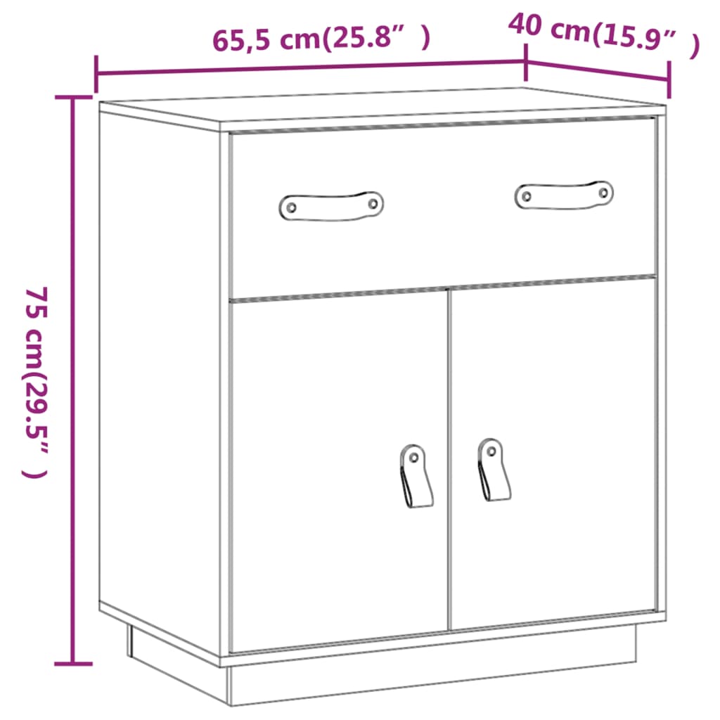 Dressoir 65,5x40x75 cm massief grenenhout honingbruin is nu te koop bij PeponiXL, paradijselijk wonen!