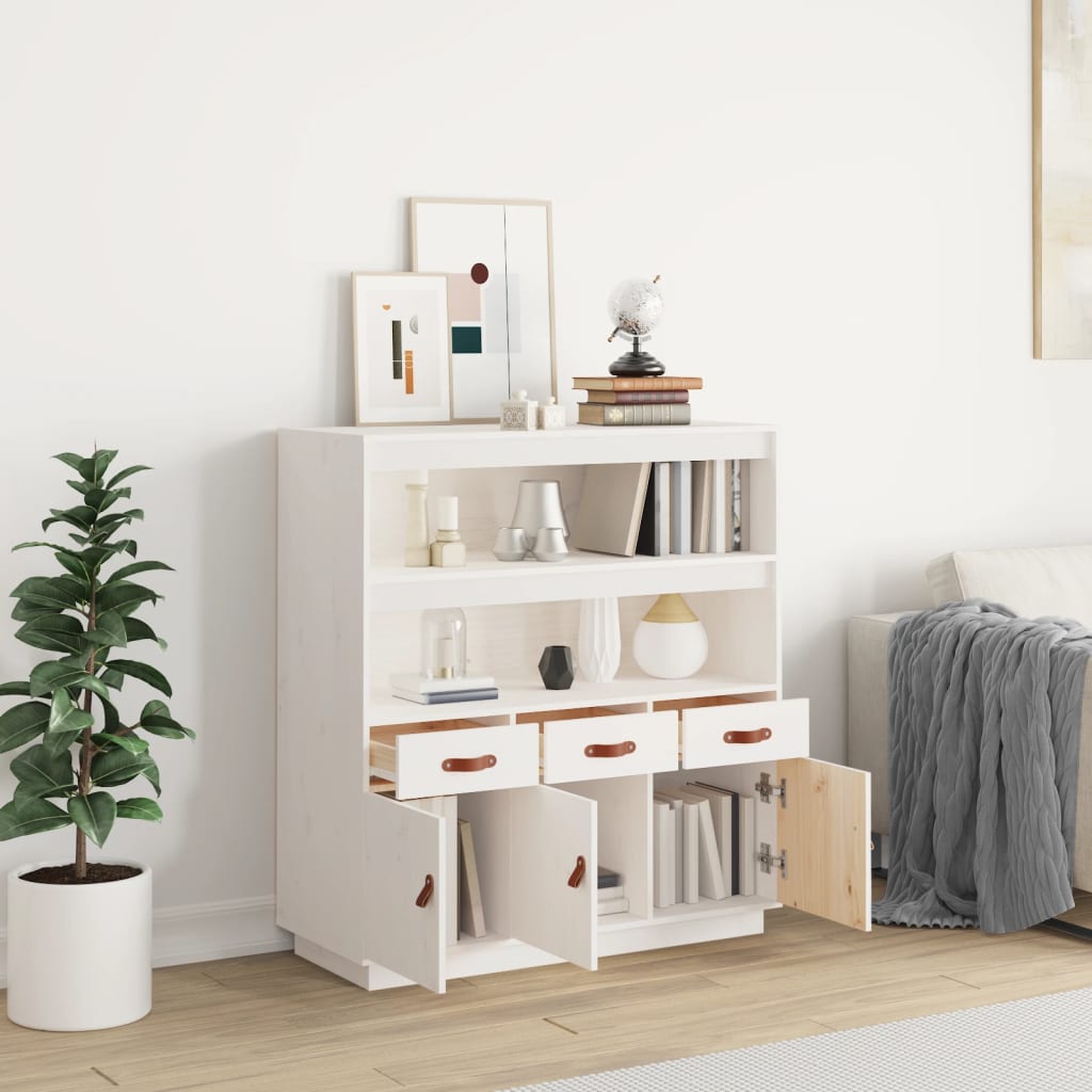 Hoge kast 100x40x108,5 cm massief grenenhout wit is nu te koop bij PeponiXL, paradijselijk wonen!