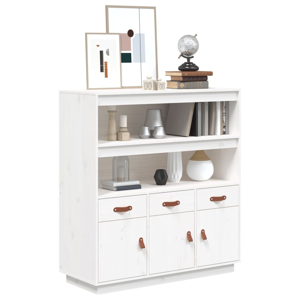 Hoge kast 100x40x108,5 cm massief grenenhout wit is nu te koop bij PeponiXL, paradijselijk wonen!