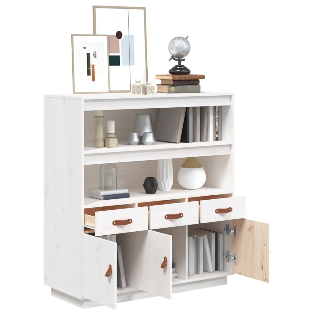 Hoge kast 100x40x108,5 cm massief grenenhout wit is nu te koop bij PeponiXL, paradijselijk wonen!