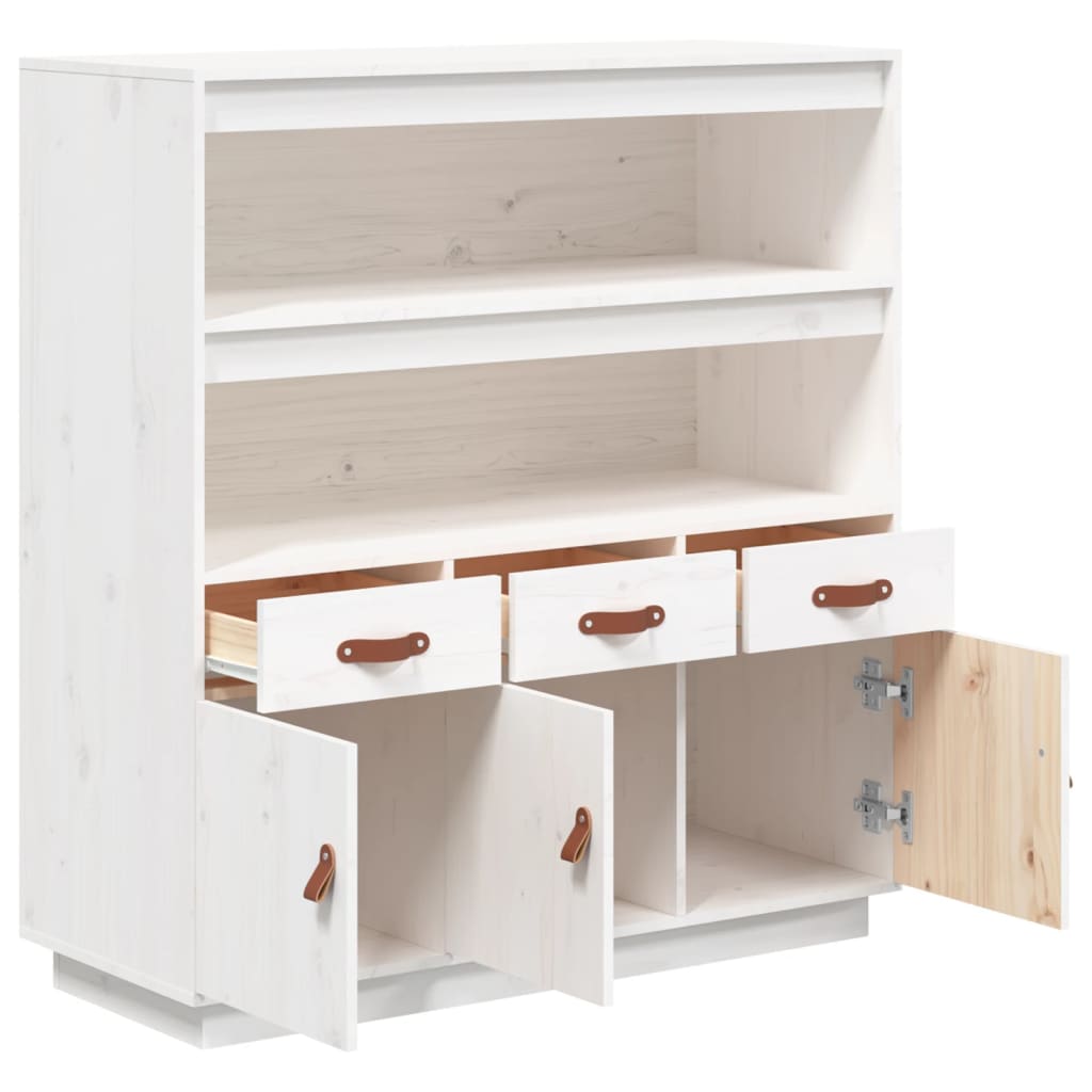 Hoge kast 100x40x108,5 cm massief grenenhout wit is nu te koop bij PeponiXL, paradijselijk wonen!