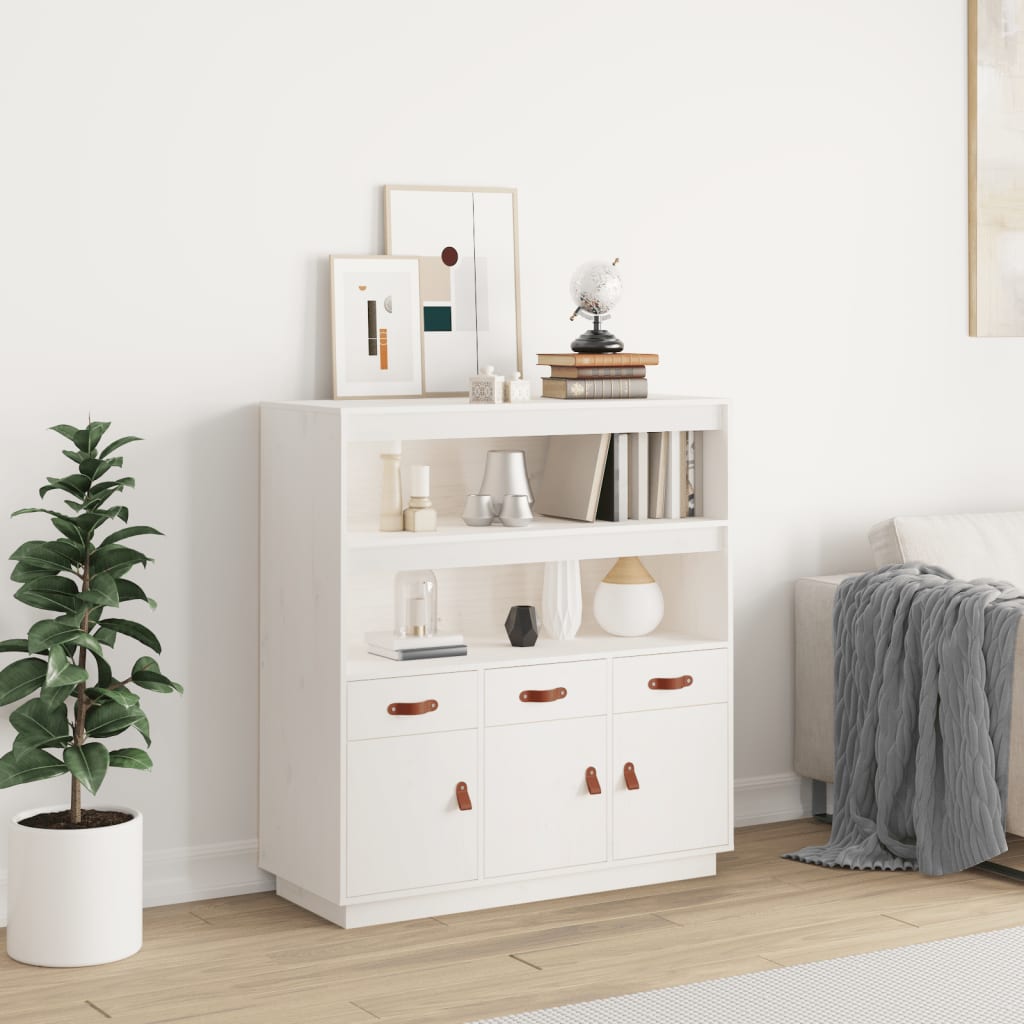 Hoge kast 100x40x108,5 cm massief grenenhout wit is nu te koop bij PeponiXL, paradijselijk wonen!
