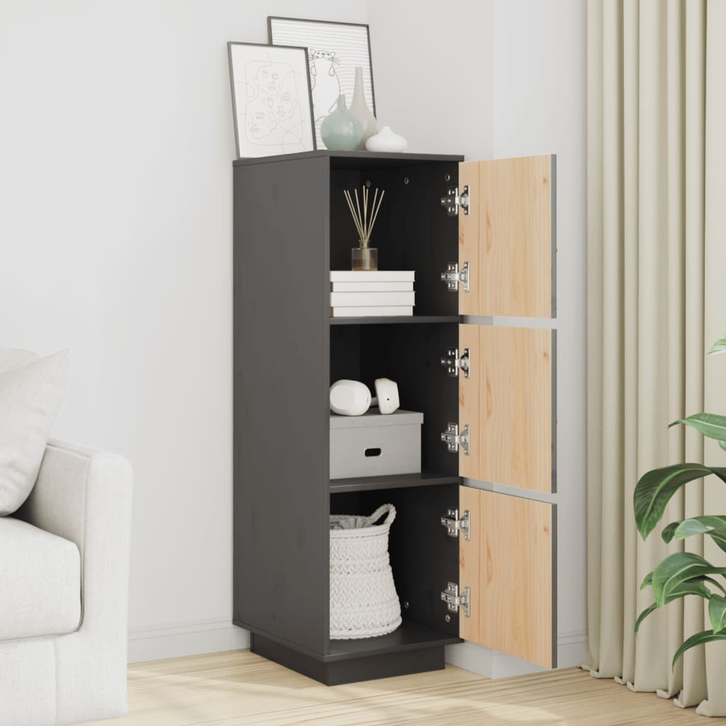 Hoge kast 34x40x108,5 cm massief grenenhout grijs is nu te koop bij PeponiXL, paradijselijk wonen!
