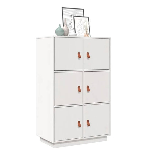 Hoge kast 67x40x108,5 cm massief grenenhout wit is nu te koop bij PeponiXL, paradijselijk wonen!