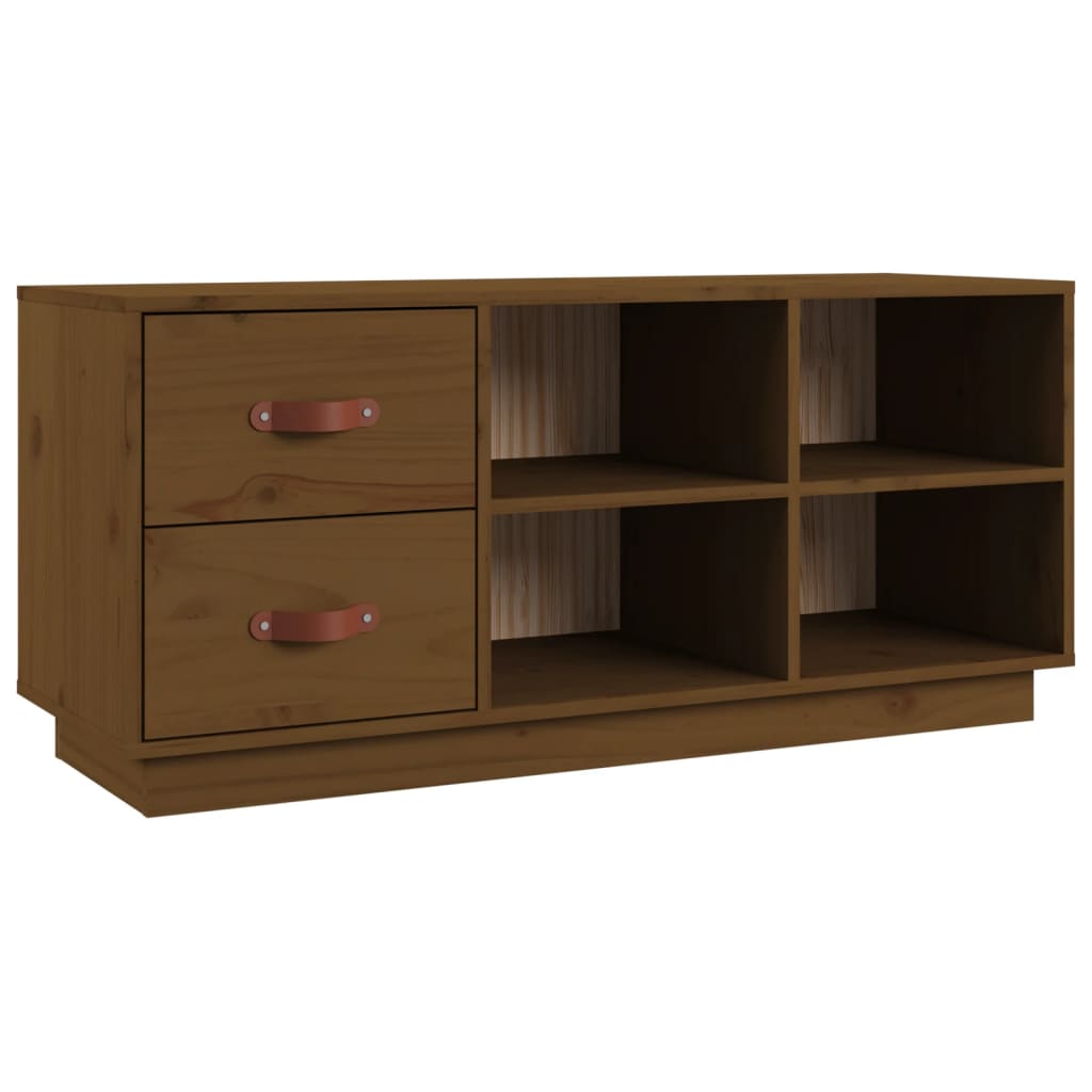 Schoenenbank 100x34x45 cm massief grenenhout honingbruin is nu te koop bij PeponiXL, paradijselijk wonen!