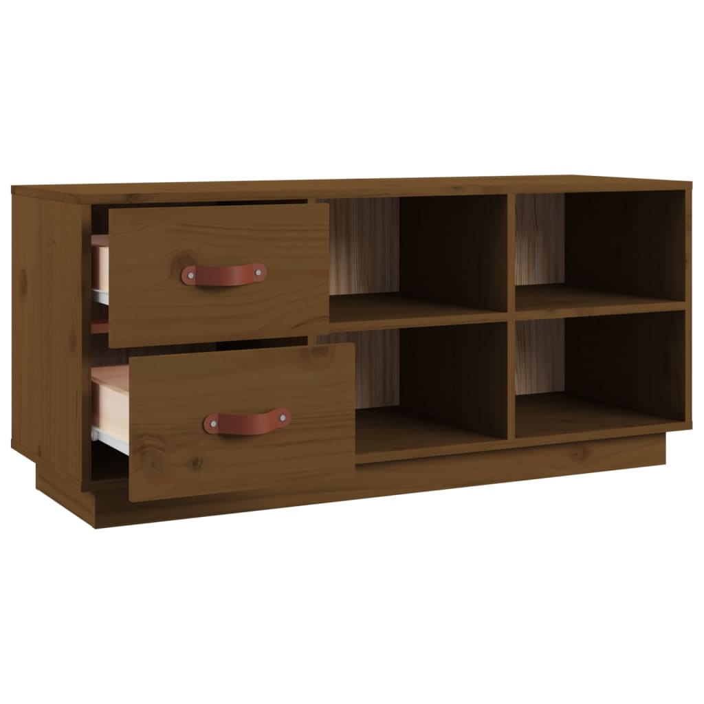 Schoenenbank 100x34x45 cm massief grenenhout honingbruin is nu te koop bij PeponiXL, paradijselijk wonen!