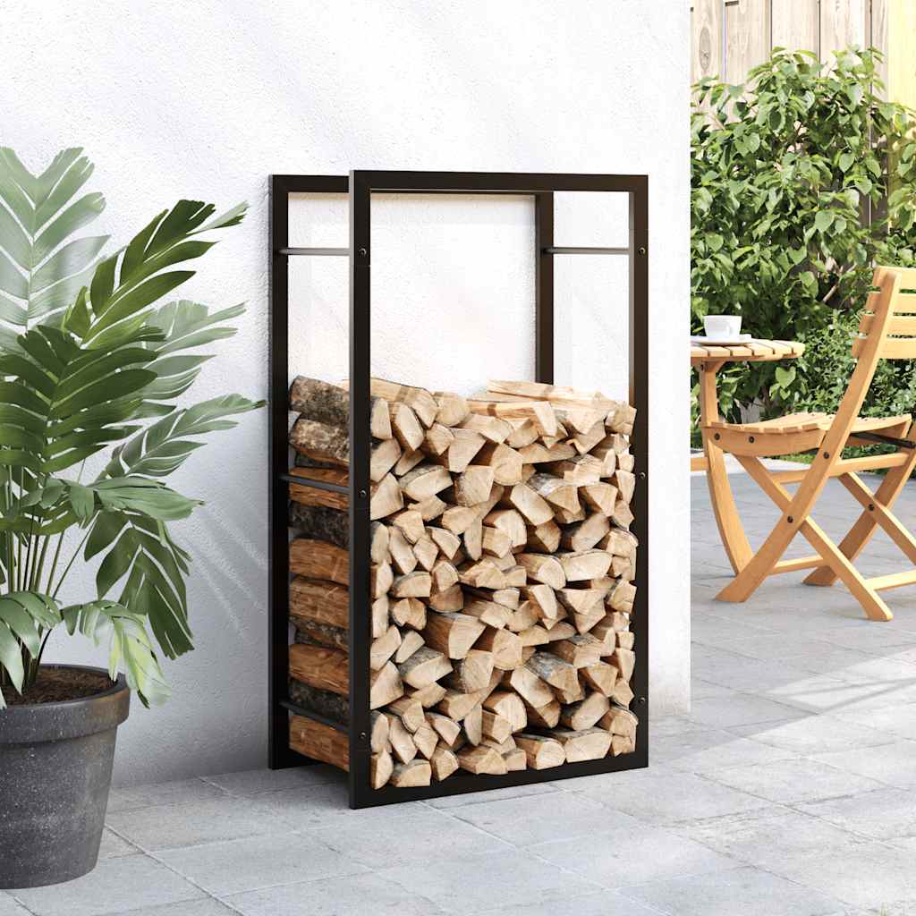Haardhoutrek 50x28x94 cm staal matzwart is nu te koop bij PeponiXL, paradijselijk wonen!