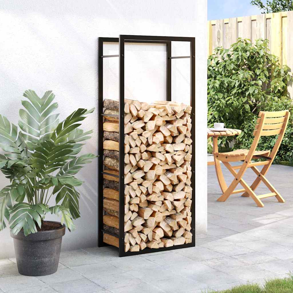 Haardhoutrek 50x28x132 cm staal matzwart is nu te koop bij PeponiXL, paradijselijk wonen!