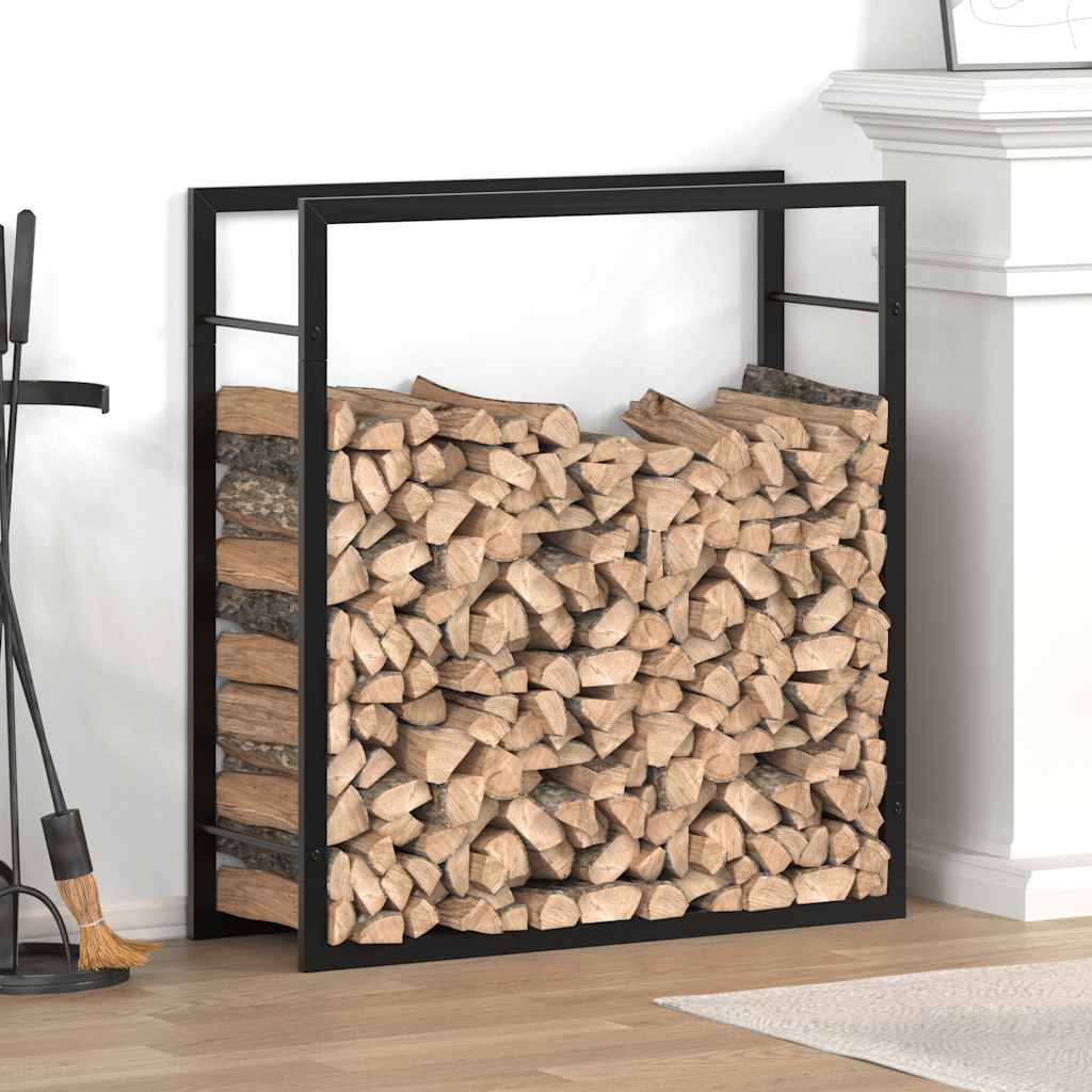 Haardhoutrek 80x28x86 cm staal matzwart is nu te koop bij PeponiXL, paradijselijk wonen!