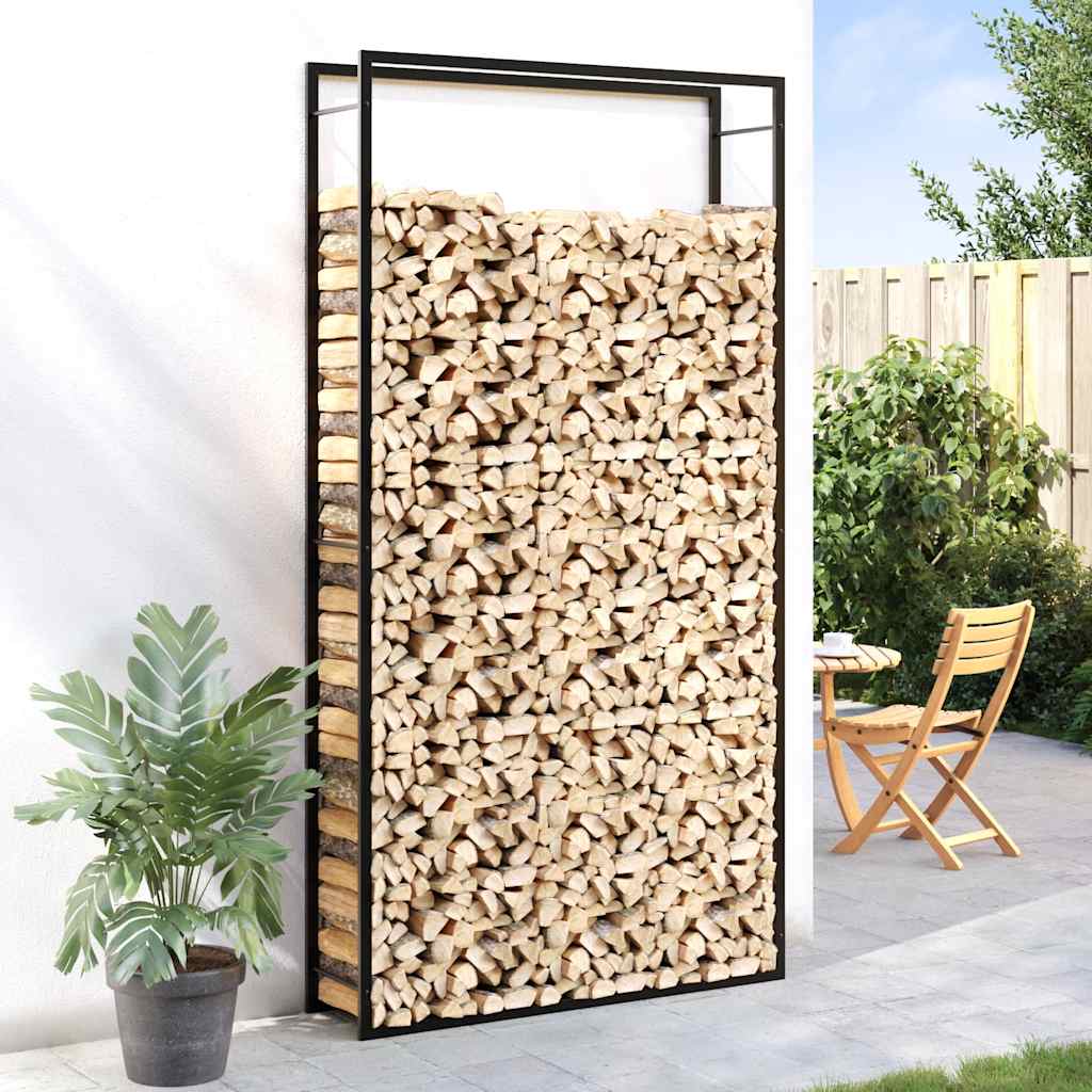 Haardhoutrek 110x28x214 cm staal matzwart is nu te koop bij PeponiXL, paradijselijk wonen!