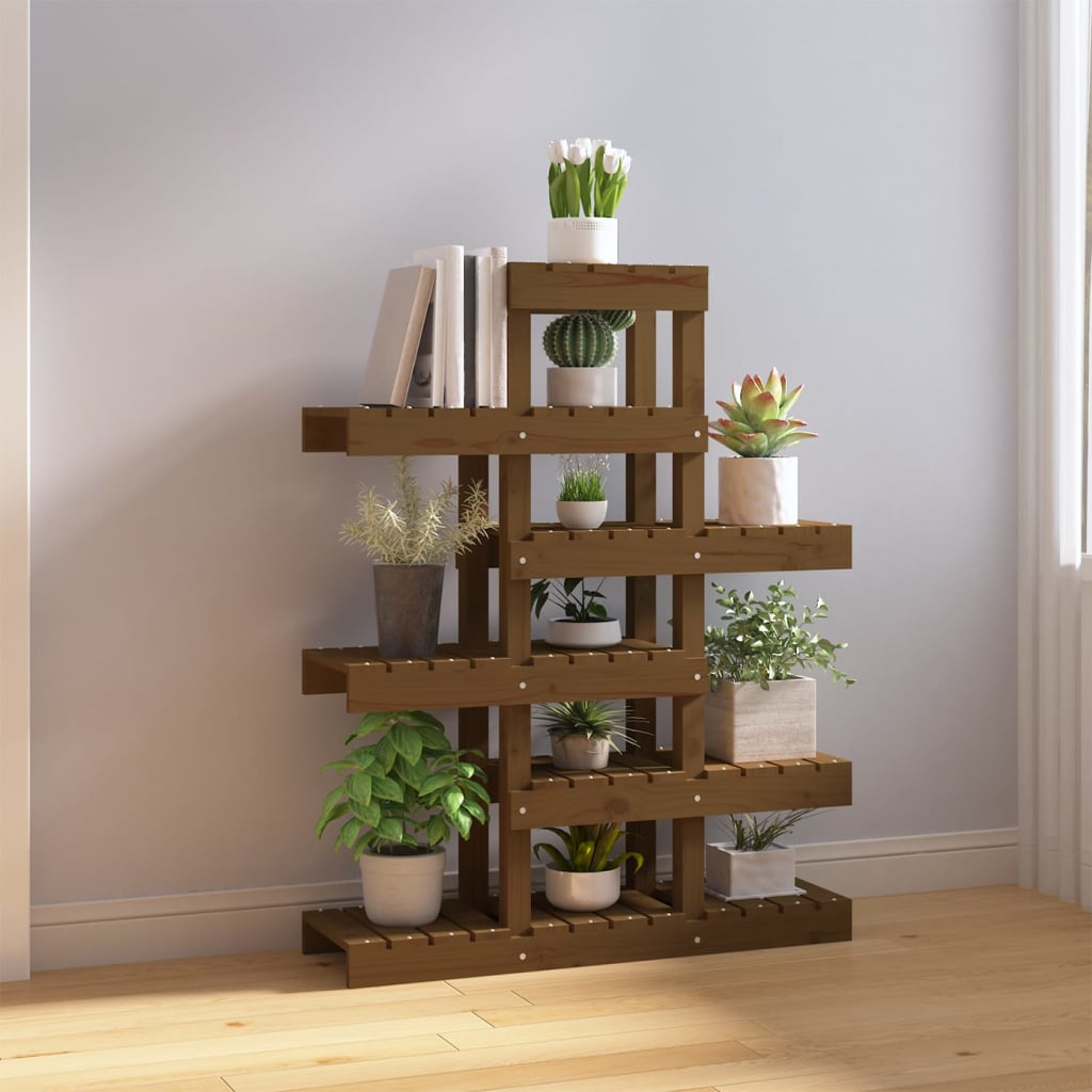 Plantenstandaard 85x25x109,5 cm massief grenenhout honingbruin is nu te koop bij PeponiXL, paradijselijk wonen!