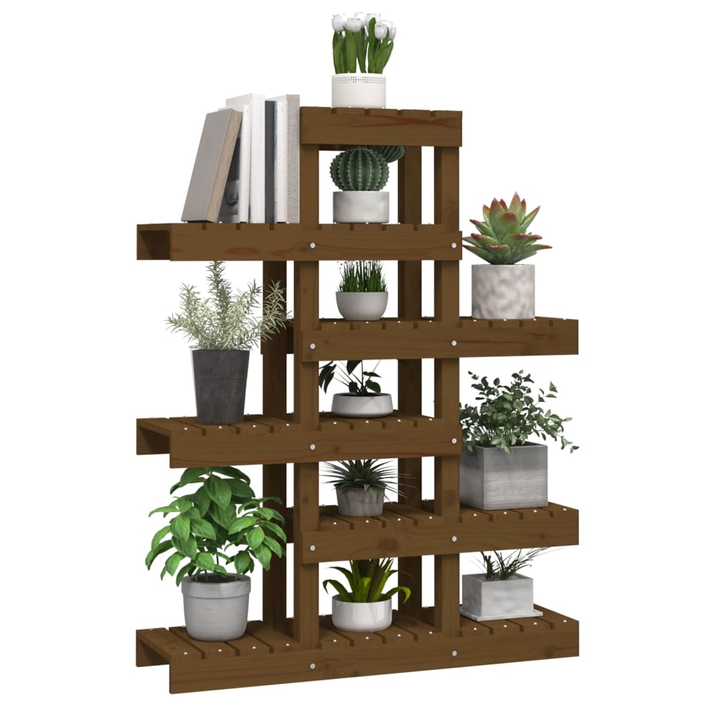 Plantenstandaard 85x25x109,5 cm massief grenenhout honingbruin is nu te koop bij PeponiXL, paradijselijk wonen!