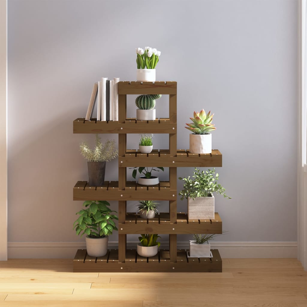 Plantenstandaard 85x25x109,5 cm massief grenenhout honingbruin is nu te koop bij PeponiXL, paradijselijk wonen!