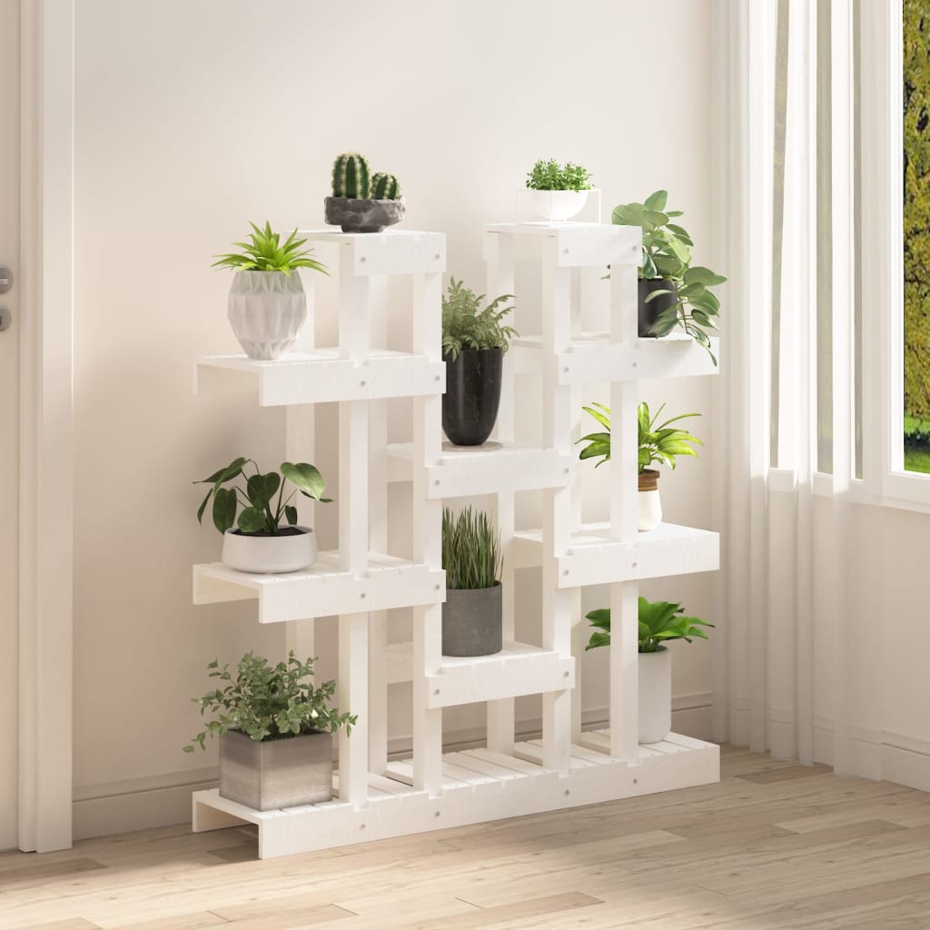 Plantenstandaard wit 104,5x25x109,5 cm massief grenenhout is nu te koop bij PeponiXL, paradijselijk wonen!