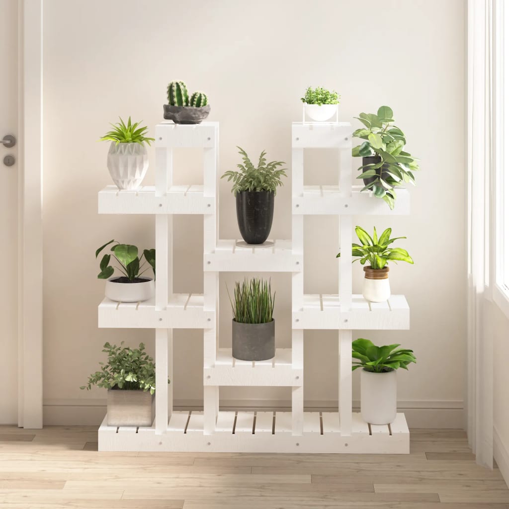 Plantenstandaard wit 104,5x25x109,5 cm massief grenenhout is nu te koop bij PeponiXL, paradijselijk wonen!