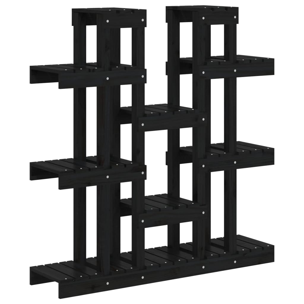 Plantenstandaard 104,5x25x109,5 cm massief grenenhout zwart is nu te koop bij PeponiXL, paradijselijk wonen!