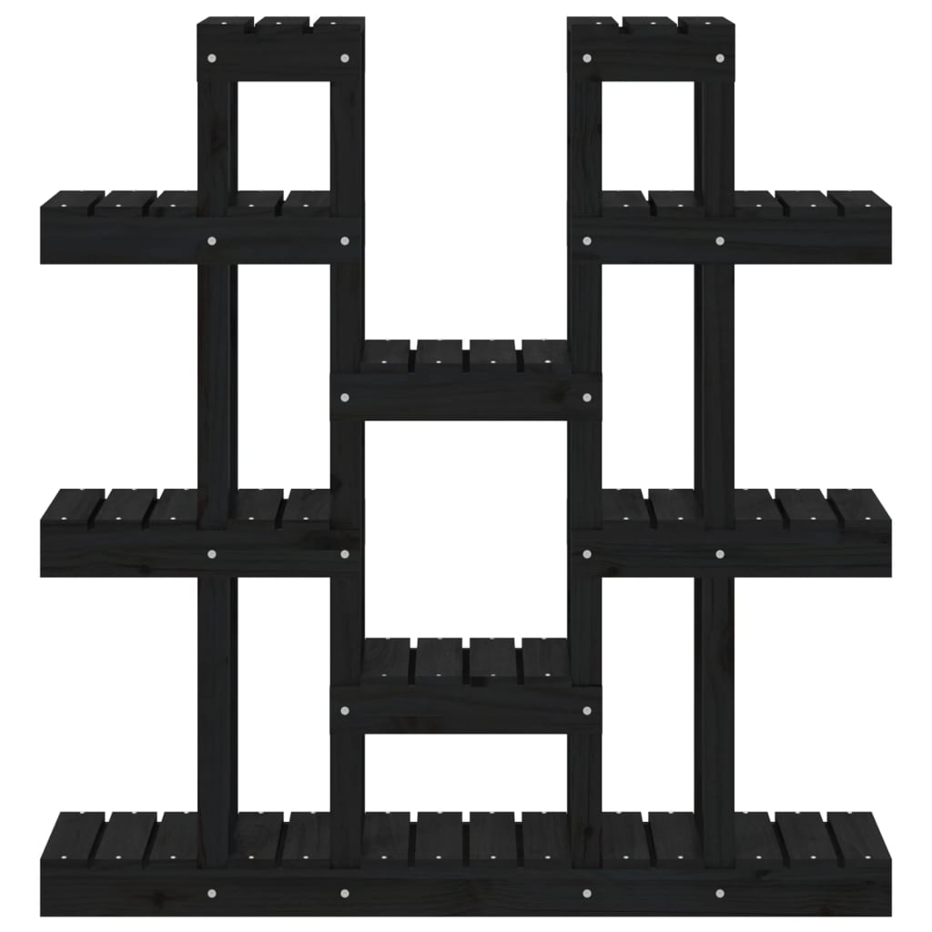 Plantenstandaard 104,5x25x109,5 cm massief grenenhout zwart is nu te koop bij PeponiXL, paradijselijk wonen!