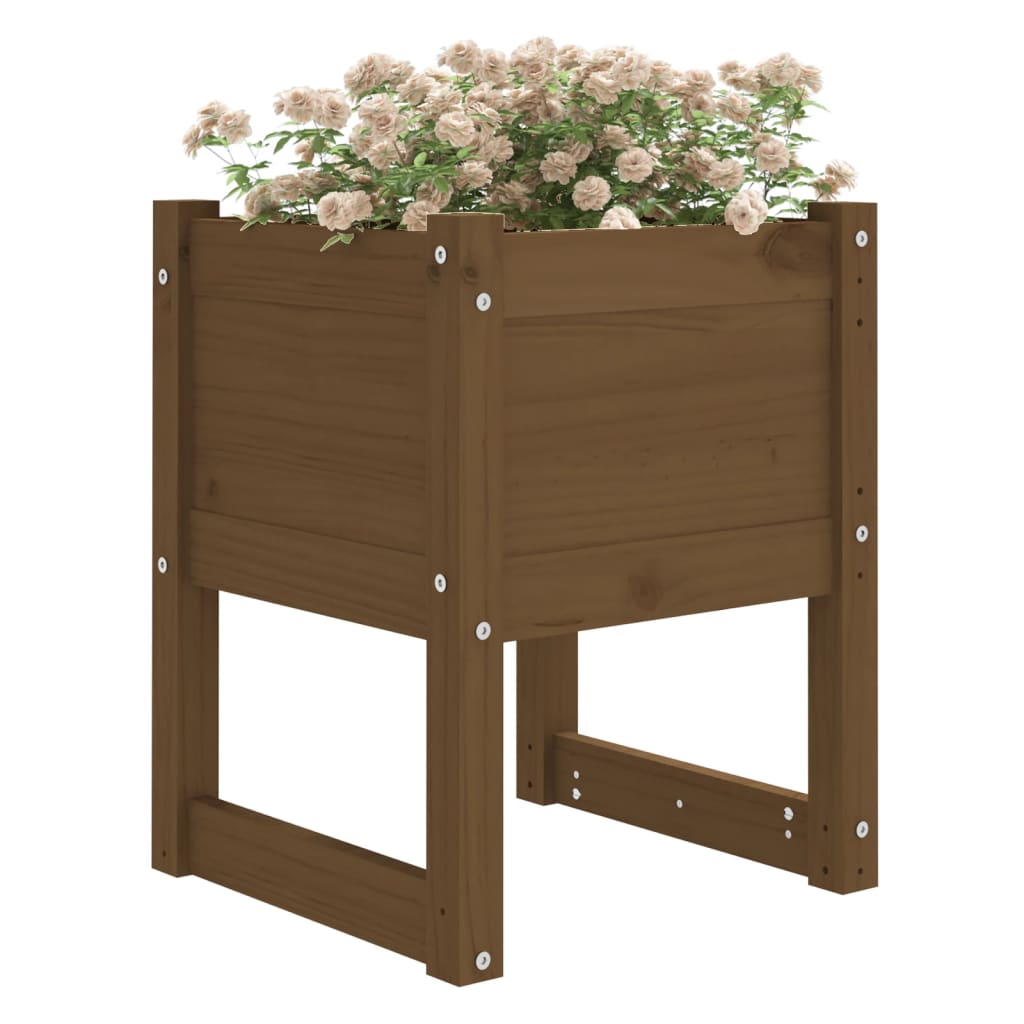 Plantenbak 40x40x52,5 cm massief grenenhout honingbruin is nu te koop bij PeponiXL, paradijselijk wonen!
