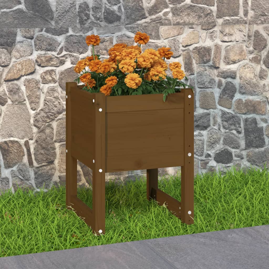 Plantenbak 40x40x52,5 cm massief grenenhout honingbruin is nu te koop bij PeponiXL, paradijselijk wonen!