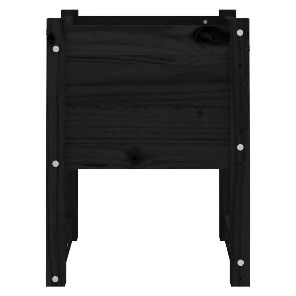 Plantenbakken 2 st 40x40x52,5 cm massief grenenhout zwart is nu te koop bij PeponiXL, paradijselijk wonen!