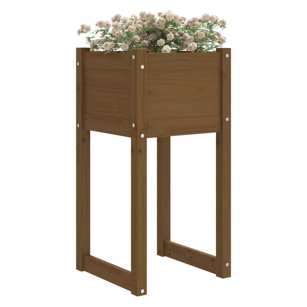 Plantenbak 40x40x81 cm massief grenenhout honingbruin is nu te koop bij PeponiXL, paradijselijk wonen!