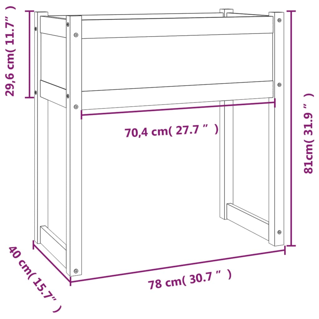 Plantenbak 78x40x81 cm massief grenenhout is nu te koop bij PeponiXL, paradijselijk wonen!