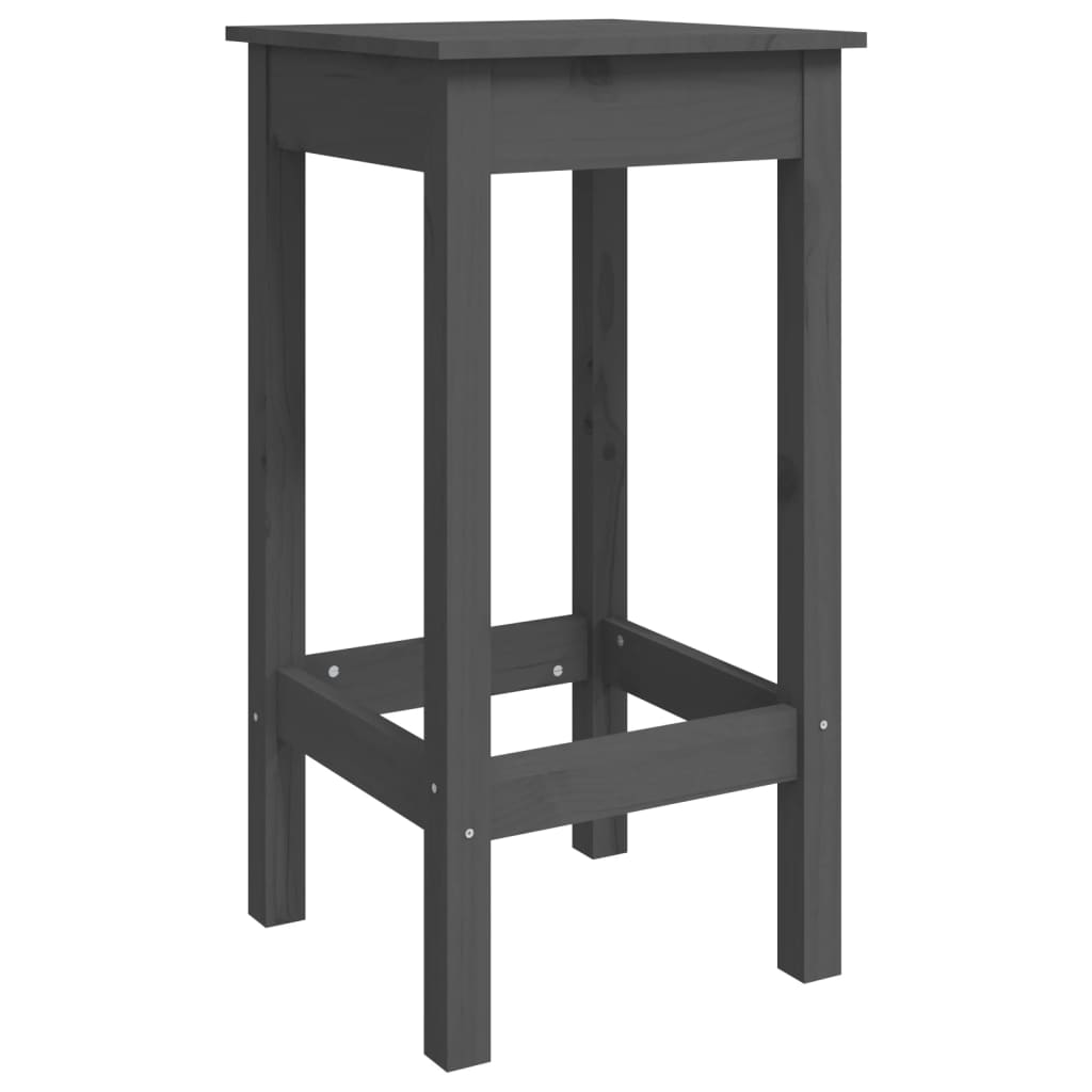 Barstoelen 2 st 40x40x78 cm massief grenenhout grijs is nu te koop bij PeponiXL, paradijselijk wonen!