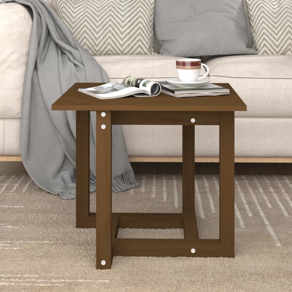Salontafel 50x50x45 cm massief grenenhout honingbruin is nu te koop bij PeponiXL, paradijselijk wonen!