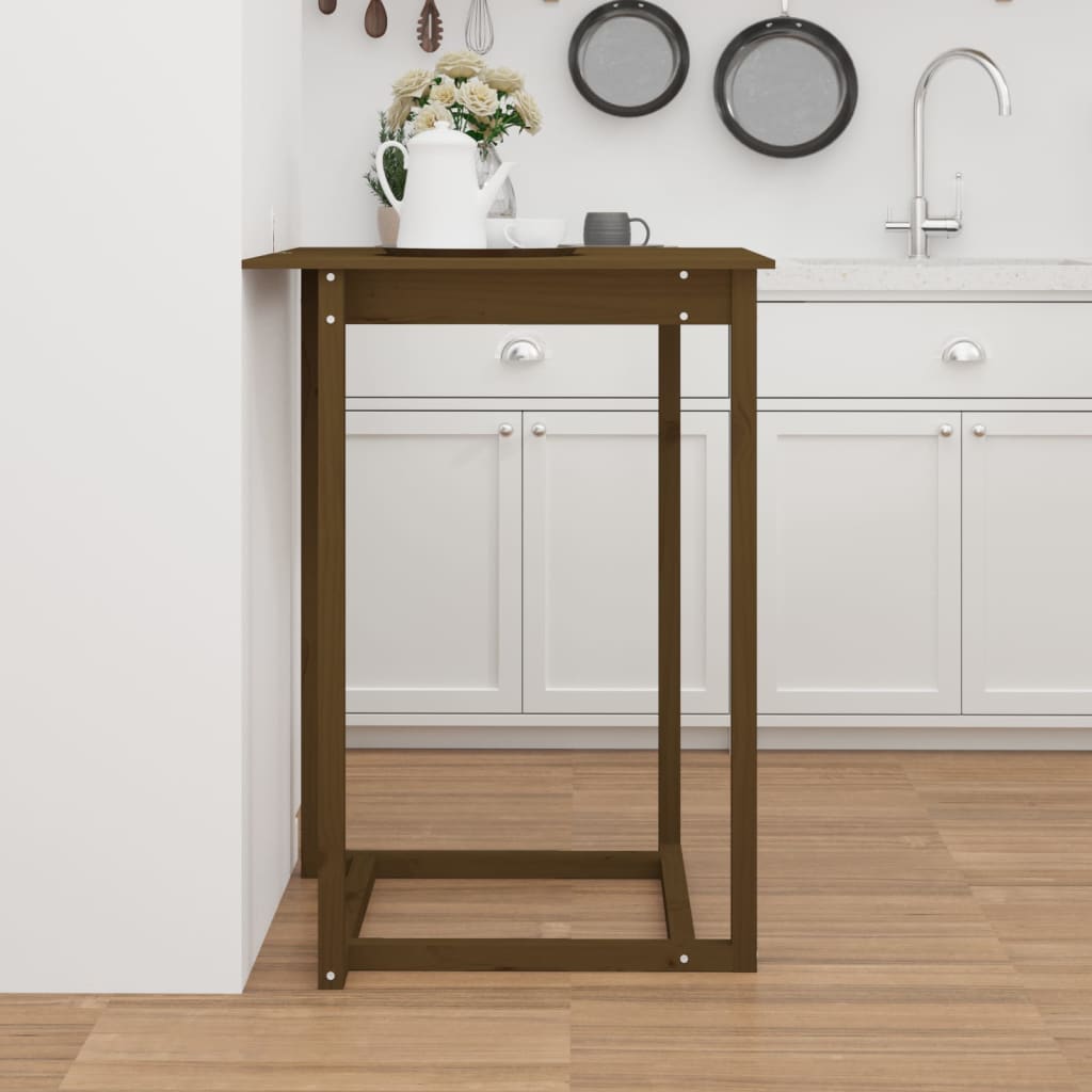 Bartafel 80x80x110 cm massief grenenhout honingbruin is nu te koop bij PeponiXL, paradijselijk wonen!