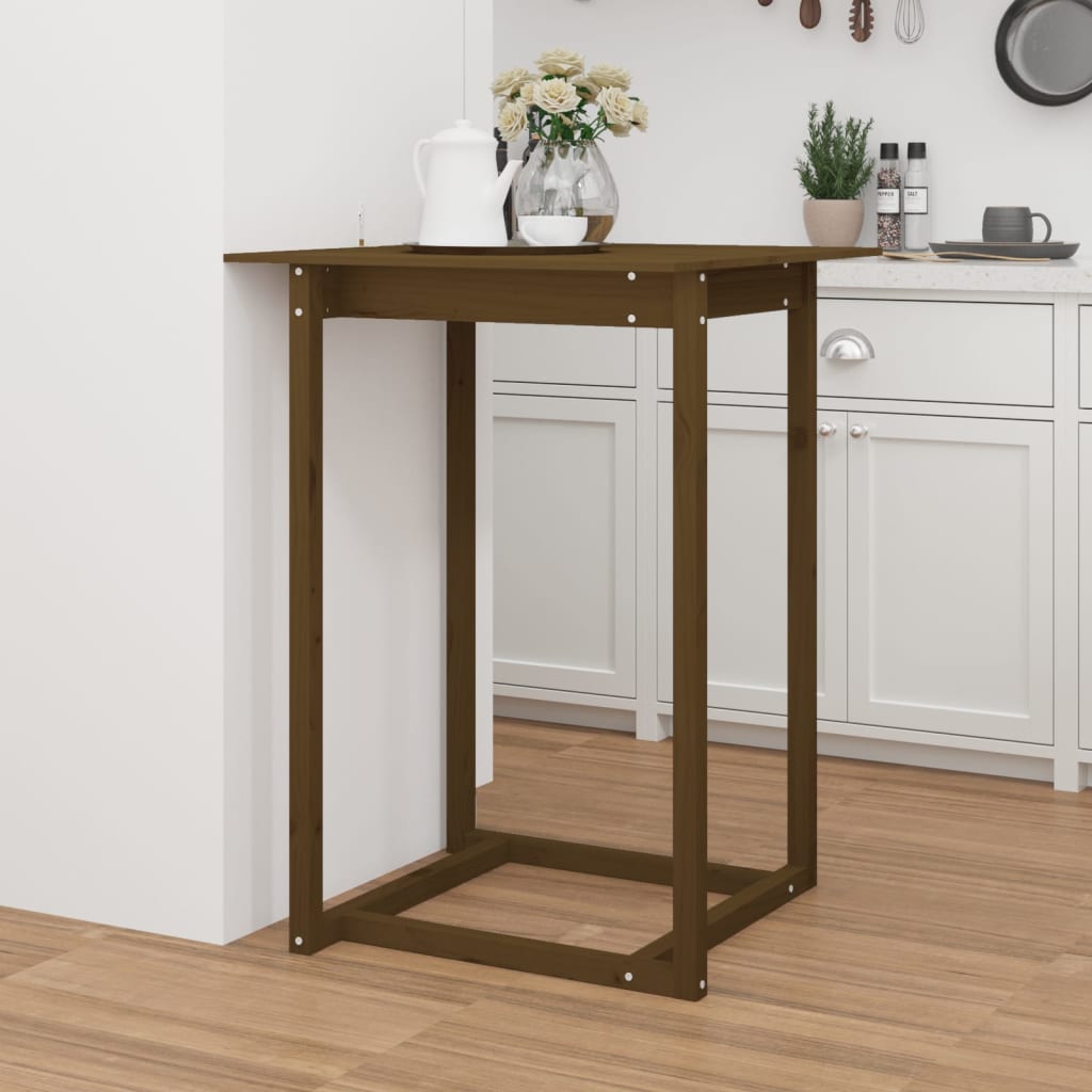 Bartafel 80x80x110 cm massief grenenhout honingbruin is nu te koop bij PeponiXL, paradijselijk wonen!