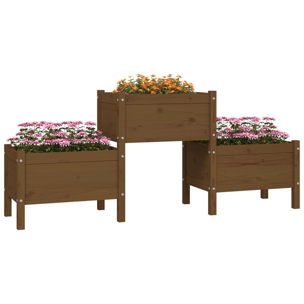 Plantenbak 178,5x44x75 cm massief grenenhout honingbruin is nu te koop bij PeponiXL, paradijselijk wonen!