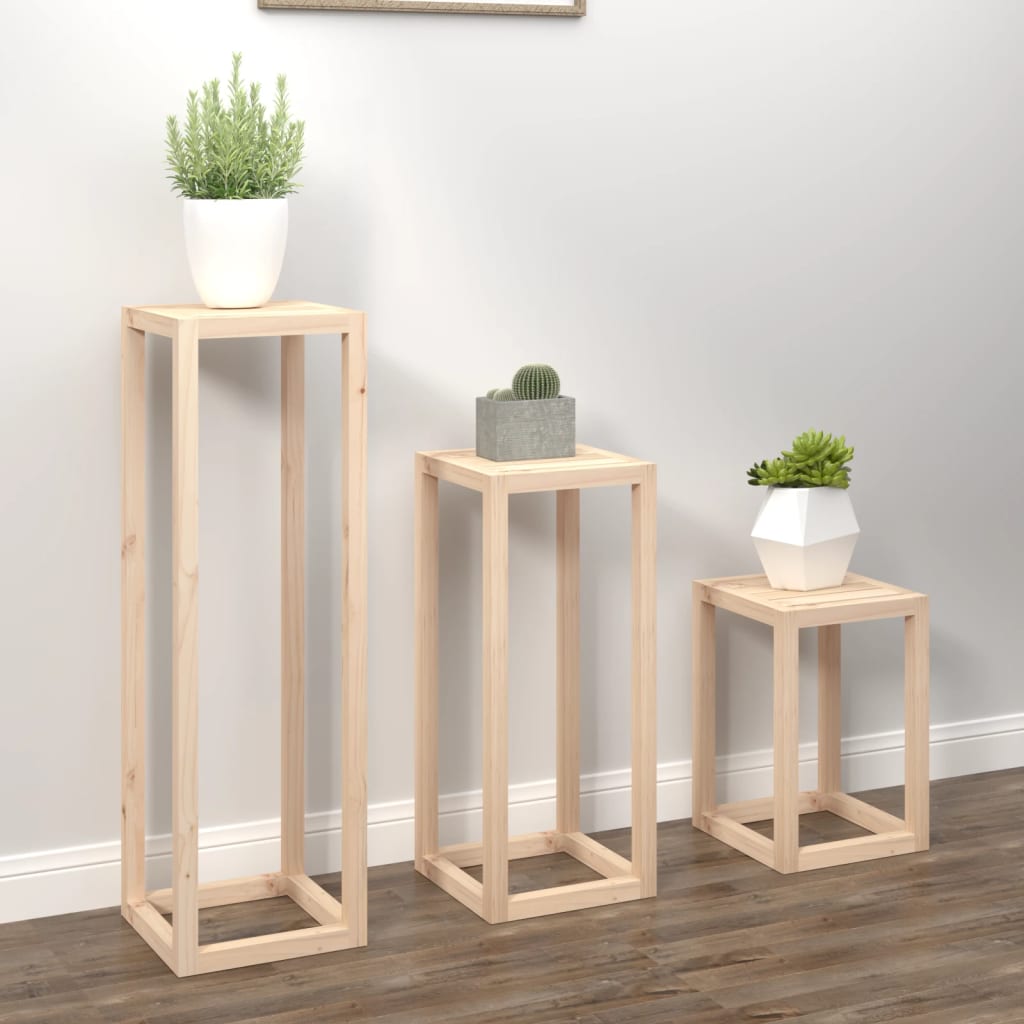 3-delige Plantenstandaardset massief grenenhout is nu te koop bij PeponiXL, paradijselijk wonen!