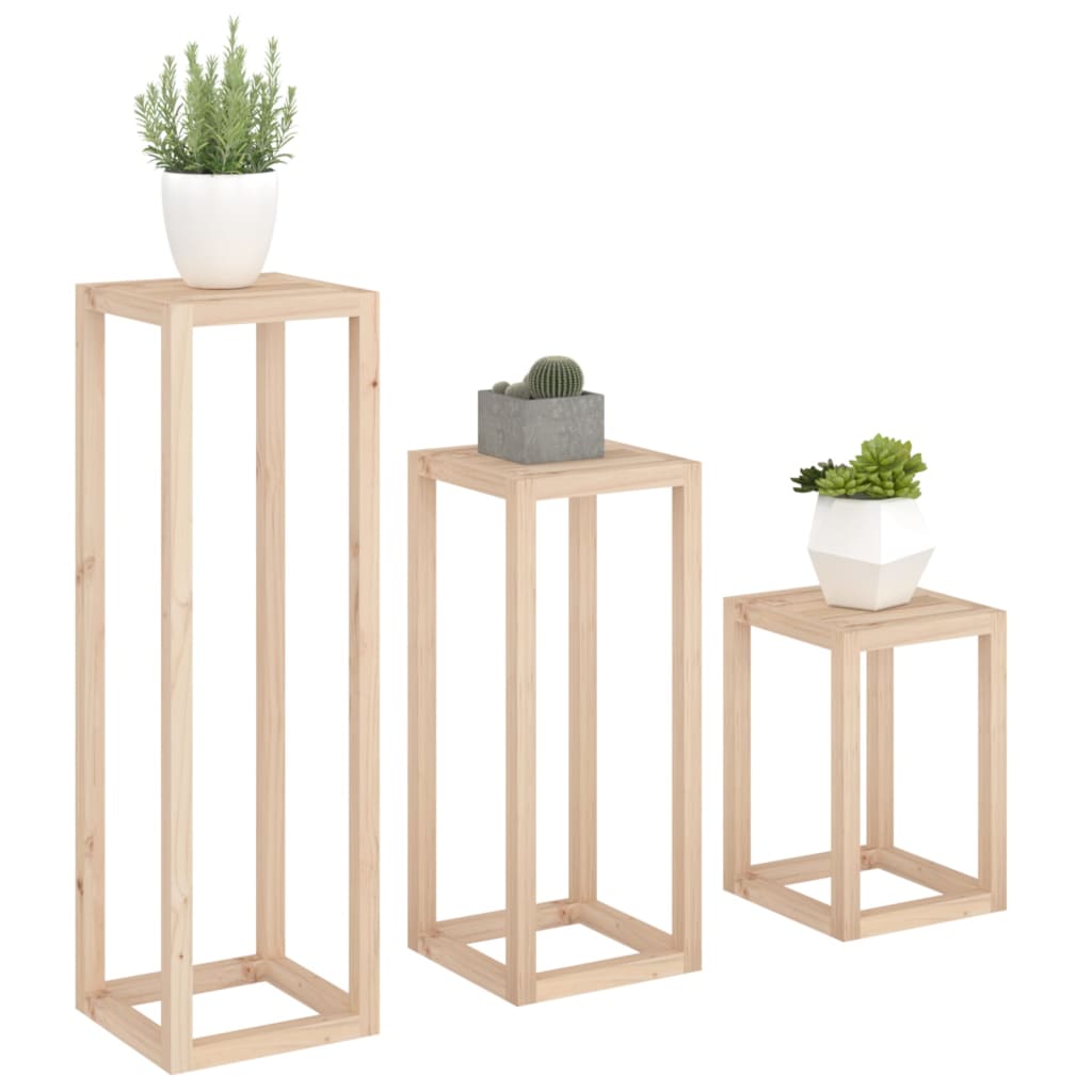 3-delige Plantenstandaardset massief grenenhout is nu te koop bij PeponiXL, paradijselijk wonen!