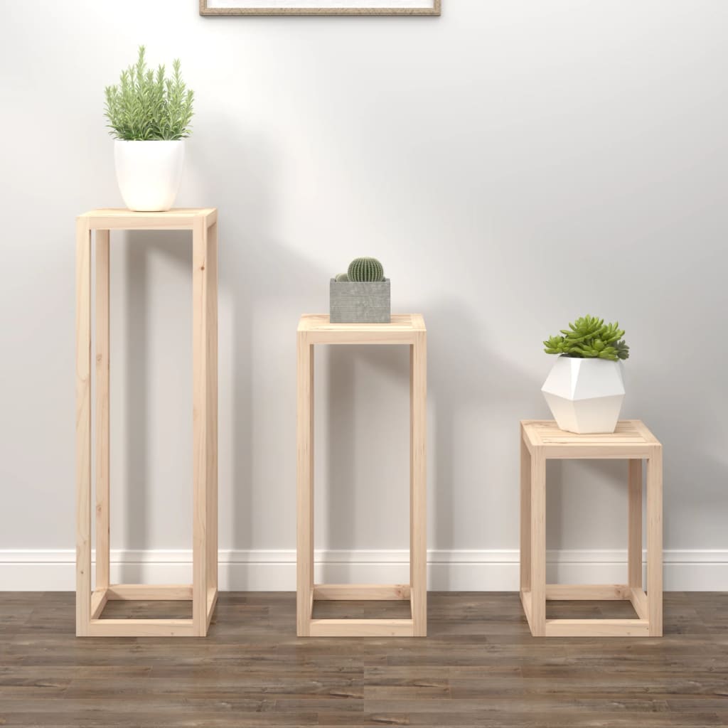 3-delige Plantenstandaardset massief grenenhout is nu te koop bij PeponiXL, paradijselijk wonen!