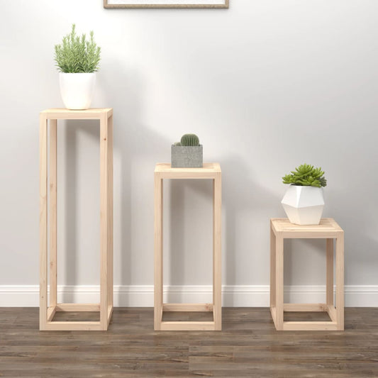 3-delige Plantenstandaardset massief grenenhout is nu te koop bij PeponiXL, paradijselijk wonen!