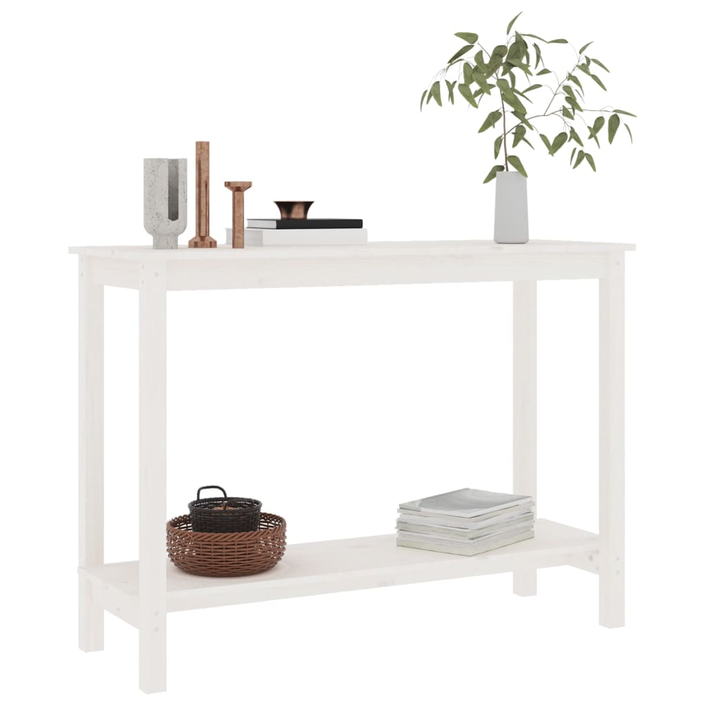 Wandtafel 110x40x80 cm massief grenenhout wit is nu te koop bij PeponiXL, paradijselijk wonen!