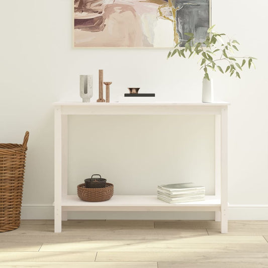 Wandtafel 110x40x80 cm massief grenenhout wit is nu te koop bij PeponiXL, paradijselijk wonen!
