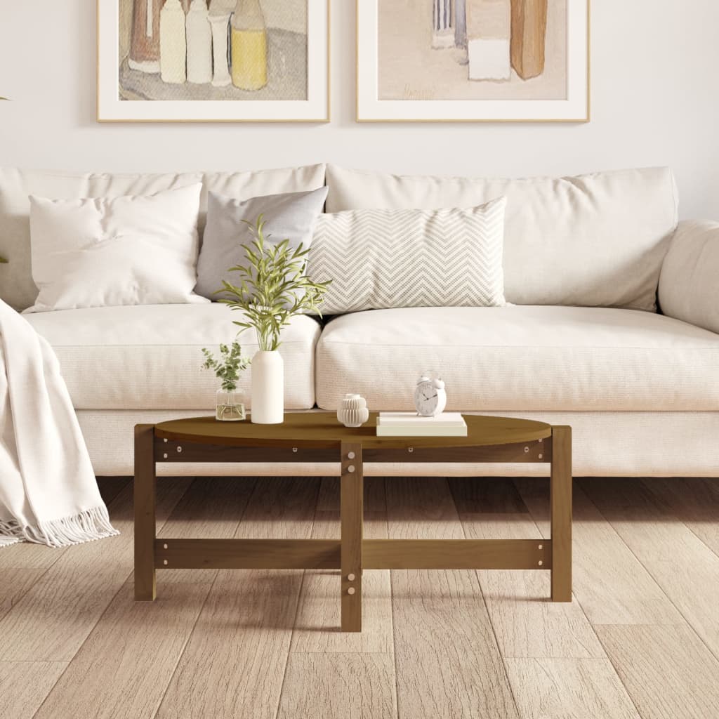 Salontafel 87x48x35 cm massief grenenhout honingbruin is nu te koop bij PeponiXL, paradijselijk wonen!