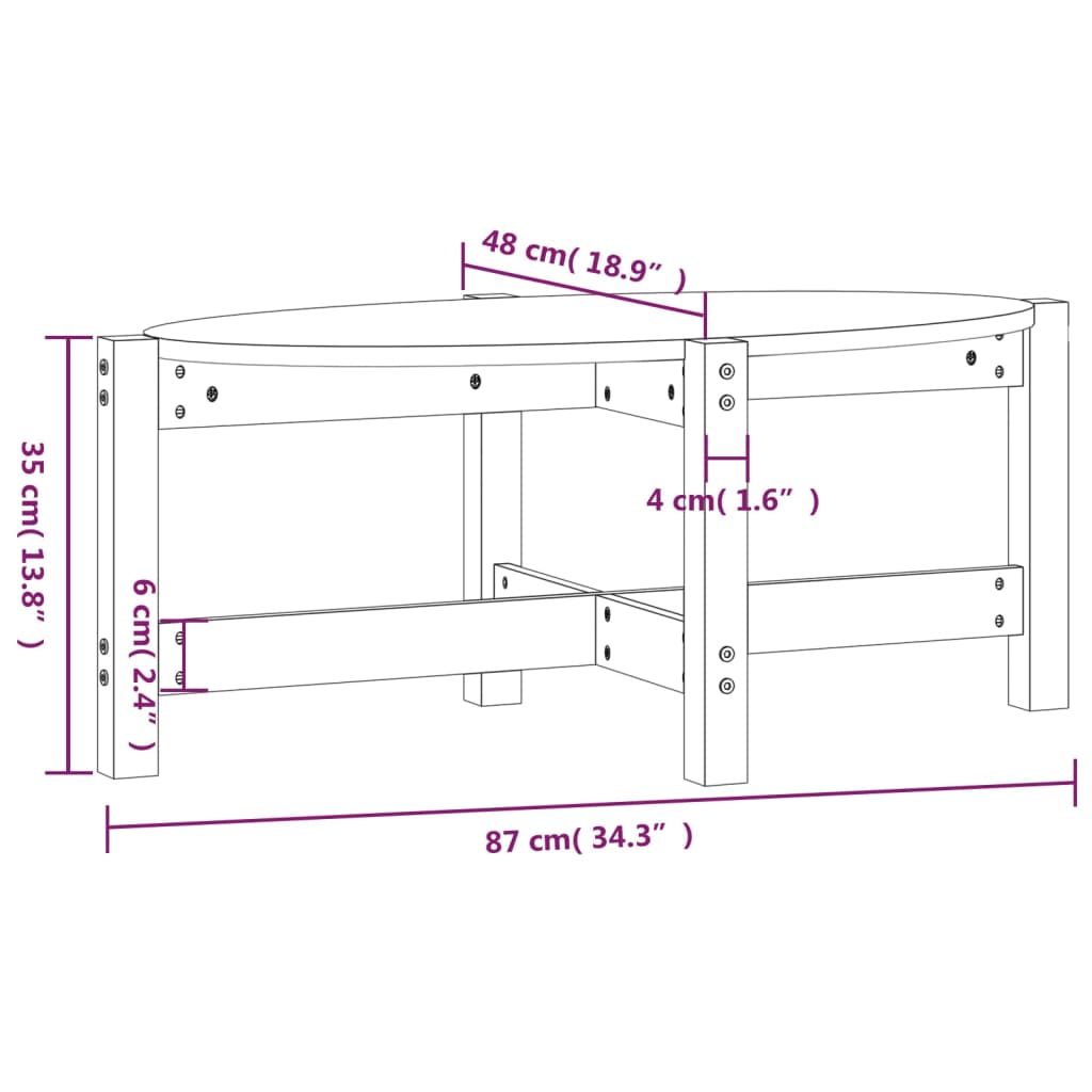 Salontafel 87x48x35 cm massief grenenhout honingbruin is nu te koop bij PeponiXL, paradijselijk wonen!