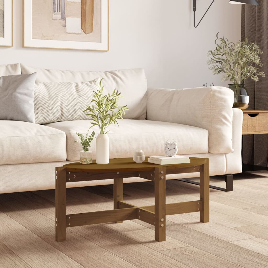 Salontafel 87x48x35 cm massief grenenhout honingbruin is nu te koop bij PeponiXL, paradijselijk wonen!